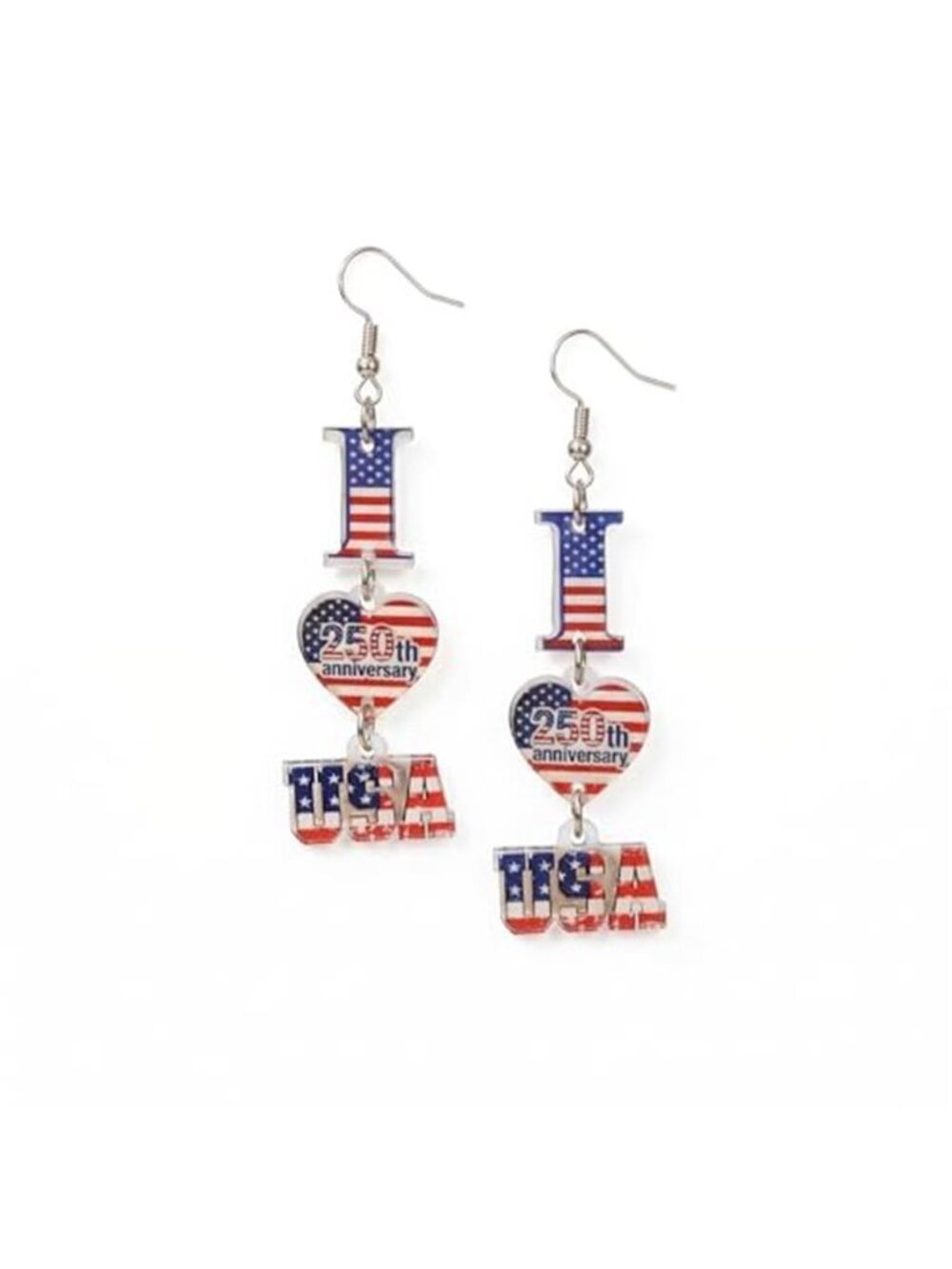 4th of July Patriotic Dangle Earrings